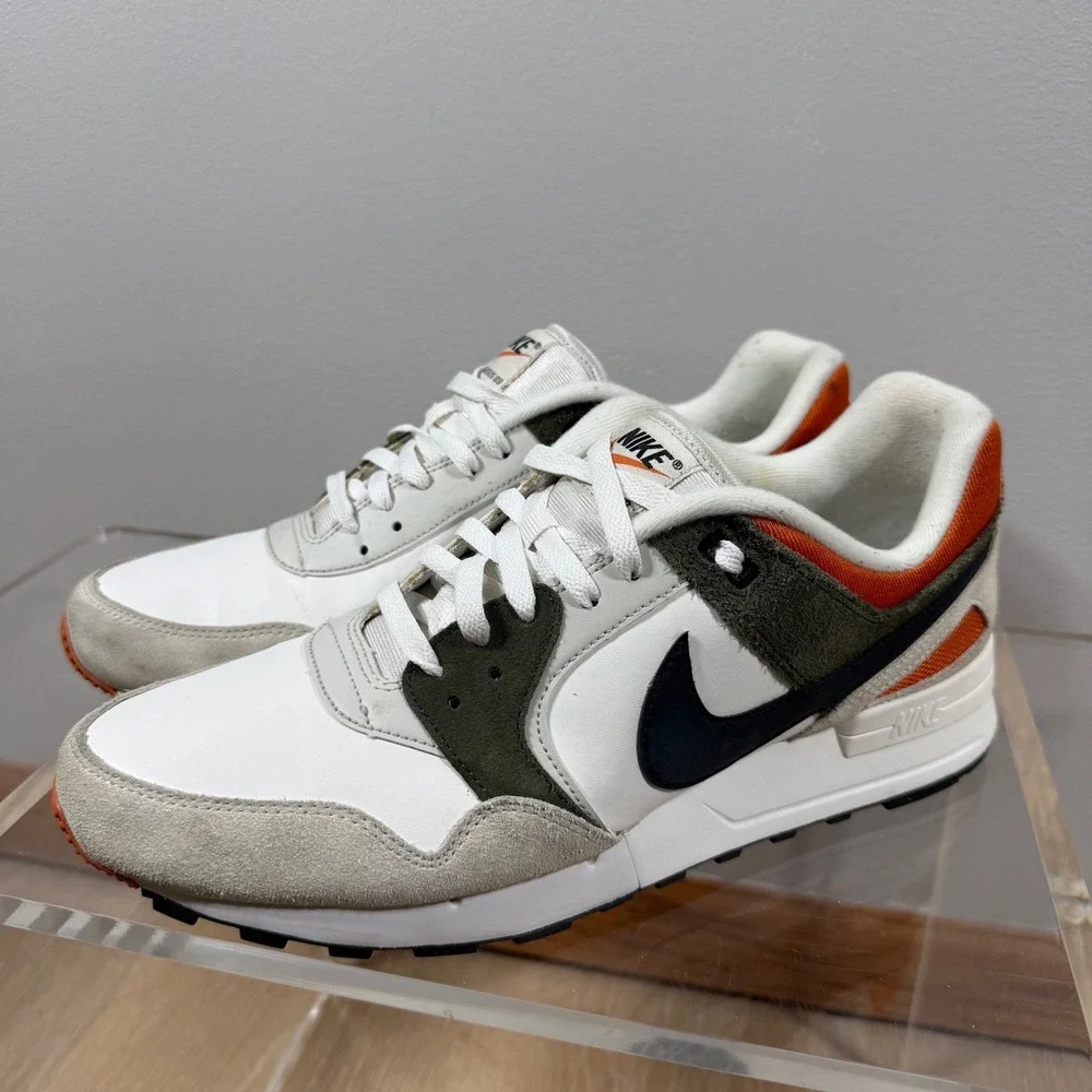 Nike Air Pegasus 89 White Orange Olive Green Sneakers 11.5